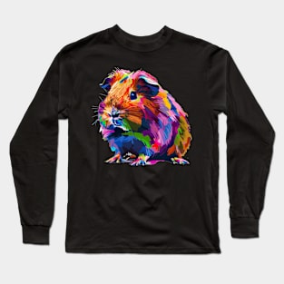 Guinea Pig Colorful Pop Art Design for Animal Lover Long Sleeve T-Shirt